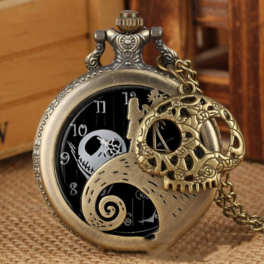 Reloj de Bolsillo Retro Hueco Temática Noche de Miedo Navideña - Image 2