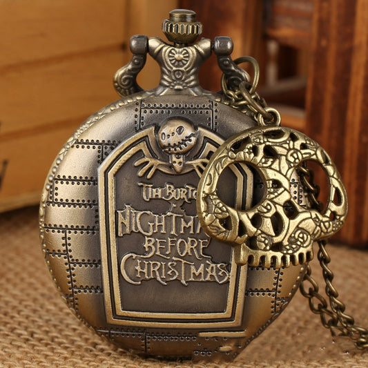 Reloj de Bolsillo Retro Hueco Temática Noche de Miedo Navideña