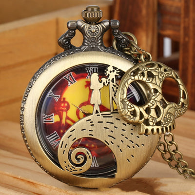 Reloj de Bolsillo Retro Hueco Temática Noche de Miedo Navideña - Image 4