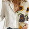Camisa Estampada Girasoles Manga Larga