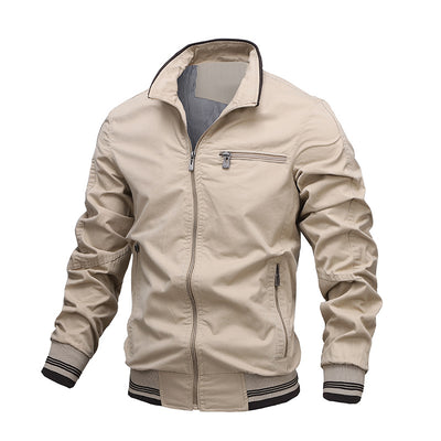 Chaqueta Casual de Algodón Teñida Sólida para Hombre - Image 5