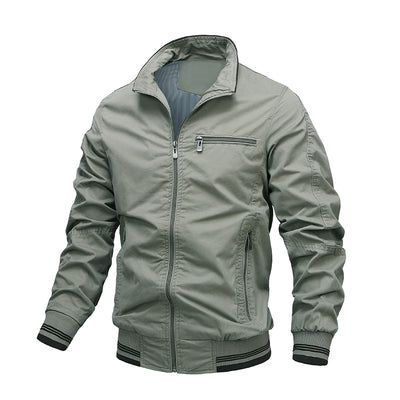 Chaqueta Casual de Algodón Teñida Sólida para Hombre - Image 2