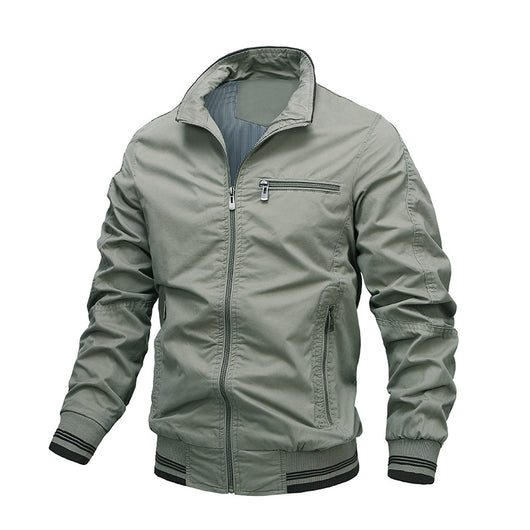 Chaqueta Casual de Algodón Teñida Sólida para Hombre - Image 2