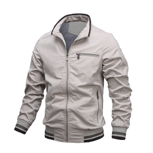 Chaqueta Casual de Algodón Teñida Sólida para Hombre - Image 4