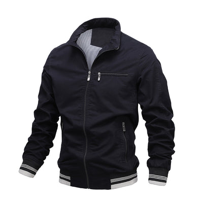 Chaqueta Casual de Algodón Teñida Sólida para Hombre - Image 3