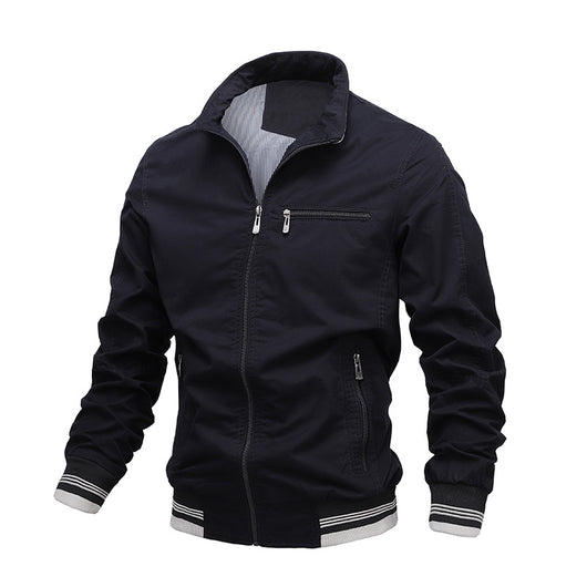 Chaqueta Casual de Algodón Teñida Sólida para Hombre - Image 3