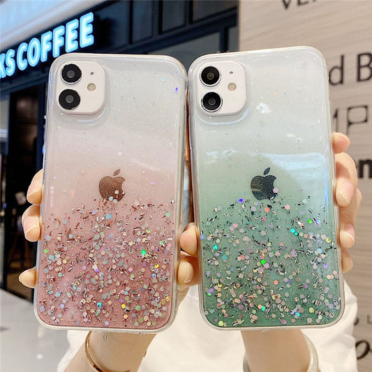Funda iPhone 12/11 Pro Transparente con Brillo - Protección Elegante