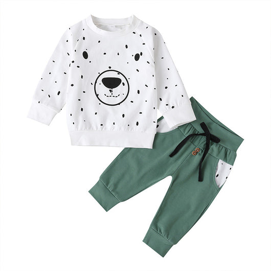 Conjunto de Dos Piezas Infantil Manga Larga con Diseño de Osito - Image 3