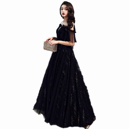 Vestido Largo de Noche Negro Elegante para Mujer - Image 5