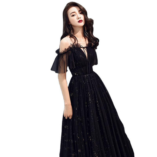 Vestido Largo de Noche Negro Elegante para Mujer - Image 6