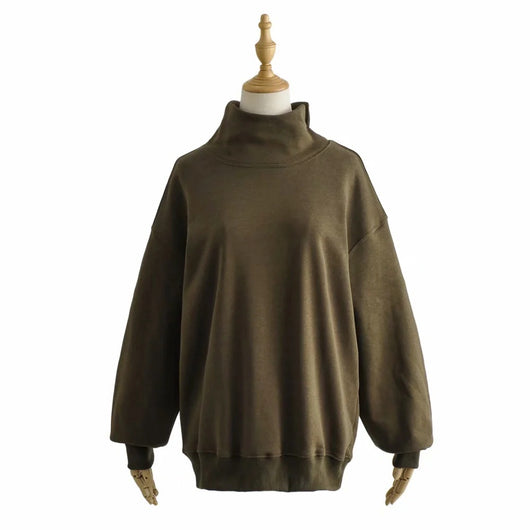 Suéter Oversized Holgado de Color Liso - Image 7