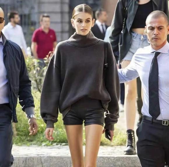Suéter Oversized Holgado de Color Liso