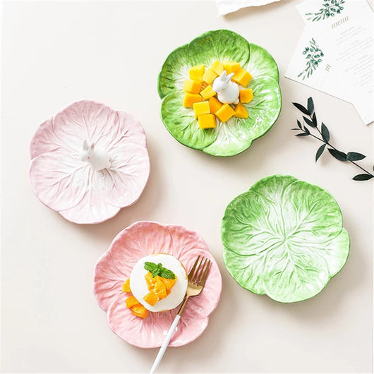 Vajilla Infantil de Cerámica Pintada a Mano con Animales Lindos de Pascua - Platos y Tazones para Ensaladas, Frutas y Postres - Image 4