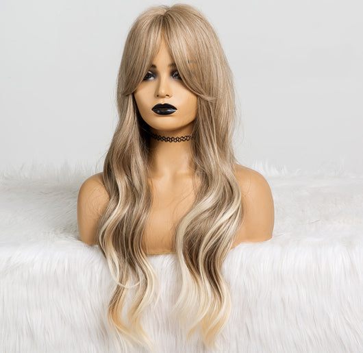 Peluca Larga Rizada con Flequillo Ocho Caracteres - Cabello Sintético para Mujer - Image 10