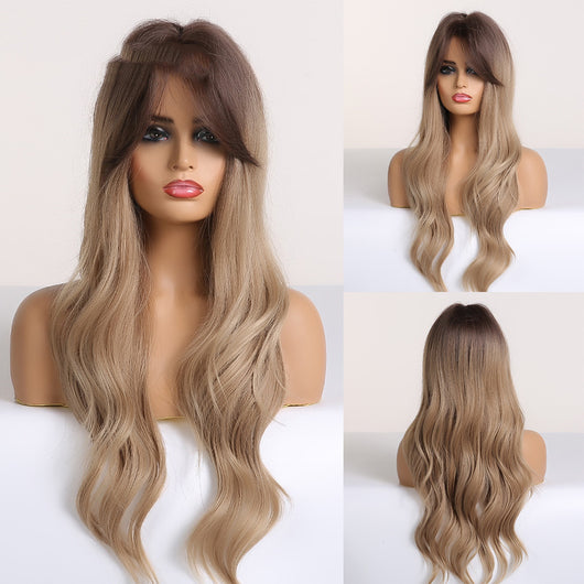 Peluca Larga Rizada con Flequillo Ocho Caracteres - Cabello Sintético para Mujer - Image 7