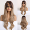 Peluca Larga Rizada con Flequillo Ocho Caracteres - Cabello Sintético para Mujer