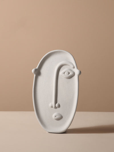 Florero Decorativo de Cerámica Nórdico con Rostro Artístico - Image 3