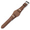Comfortable Wear-Resistant Sweat-Proof Lychee Pattern Watch Strap Brown 22mm