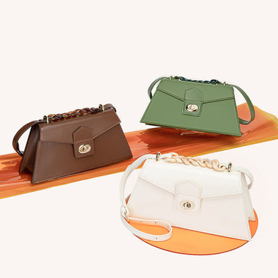 Bolso Mensajero de Cuero Genuino con Cuentas para Mujer - Image 9