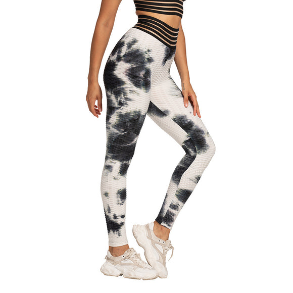 Pantalones Yoga Ajustados Tie-Dye Gruesos para Fitness
