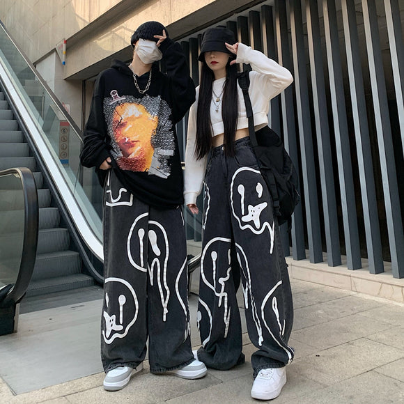 Pantalones Anchos con Estampado Graffiti Urban Street