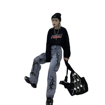 Jeans Vintage Lavados Rectos Cintura Alta Estilo Papá - Image 10