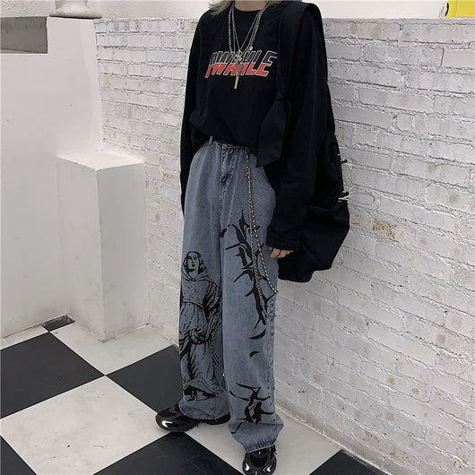 Jeans Vintage Lavados Rectos Cintura Alta Estilo Papá - Image 5