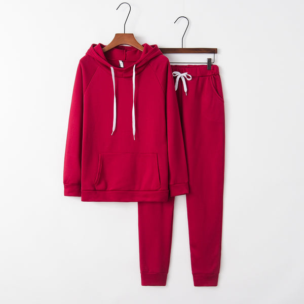 Conjunto Deportivo Mujer con Capucha y Manga Larga en Fleece