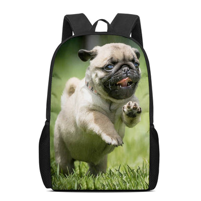 Mochila Escolar Personalizada con Patrón de Pug - Image 8