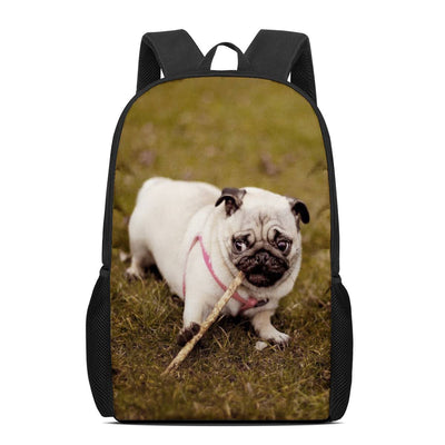 Mochila Escolar Personalizada con Patrón de Pug - Image 7