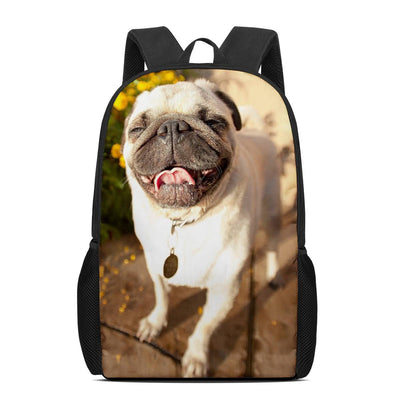 Mochila Escolar Personalizada con Patrón de Pug - Image 9