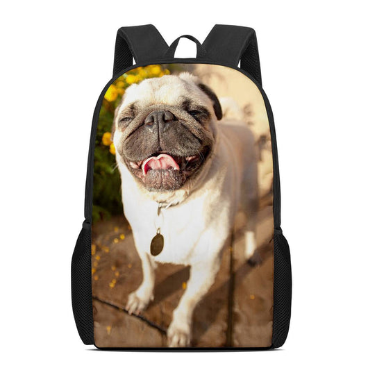 Mochila Escolar Personalizada con Patrón de Pug - Image 9