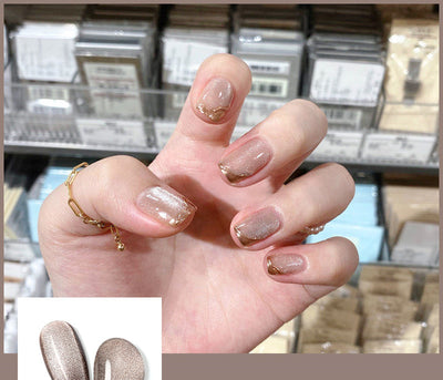 Esmalte de Uñas Efecto Ojo de Gato con Cristales de Té con Leche - Image 7