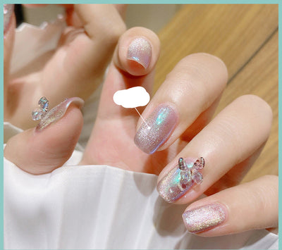 Esmalte de Uñas Efecto Ojo de Gato con Cristales de Té con Leche - Image 8