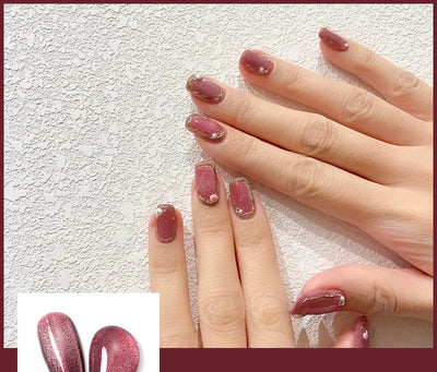 Esmalte de Uñas Efecto Ojo de Gato con Cristales de Té con Leche - Image 9