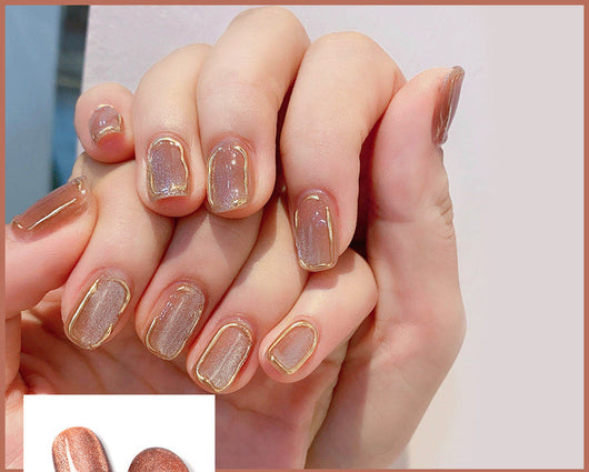 Esmalte de Uñas Efecto Ojo de Gato con Cristales de Té con Leche - Image 24