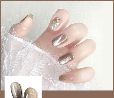 Esmalte de Uñas Efecto Ojo de Gato con Cristales de Té con Leche - Image 27