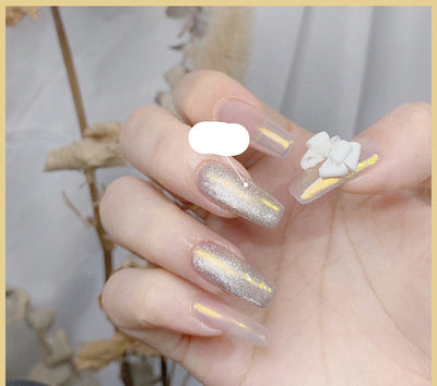 Esmalte de Uñas Efecto Ojo de Gato con Cristales de Té con Leche - Image 33