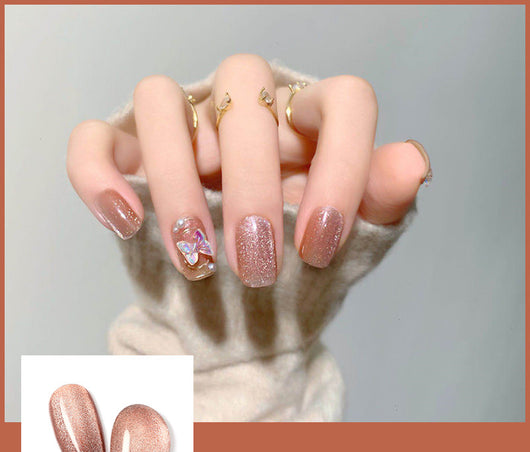 Esmalte de Uñas Efecto Ojo de Gato con Cristales de Té con Leche - Image 48