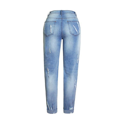 Pantalones Vaqueros Largos Sueltos con Rotos para Mujer Talla Grande - Image 3
