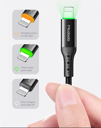 Cable de Datos Apple Compatible - Apagado Inteligente Triple Generación