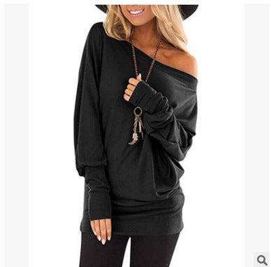 Blusa Manga Larga Básica de Color Sólido para Mujer - Image 2
