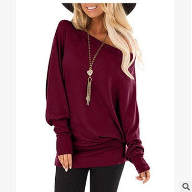 Blusa Manga Larga Básica de Color Sólido para Mujer - Image 6