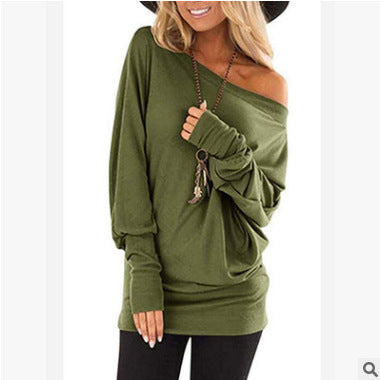 Blusa Manga Larga Básica de Color Sólido para Mujer - Image 3