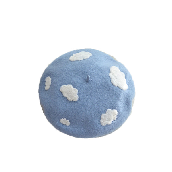 Boina Nube Japonesa de Fieltro de Lana Hecha a Mano