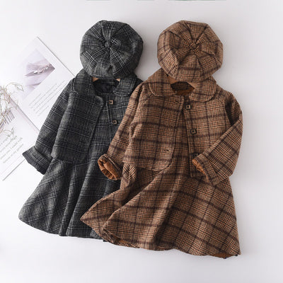 Conjunto de 3 Piezas: Chaleco, Falda y Abrigo de Lana con Boina - Image 2