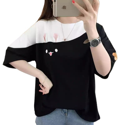 Camiseta Mujer con Conejo Bordado - Manga Corta - Image 2