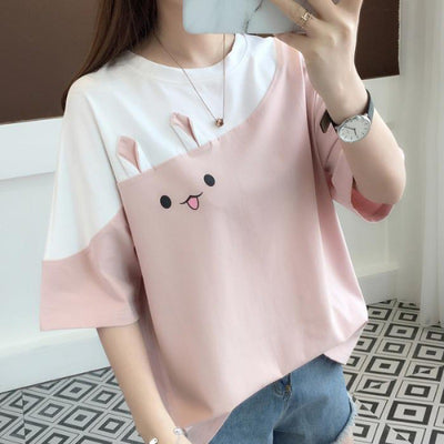 Camiseta Mujer con Conejo Bordado - Manga Corta - Image 6