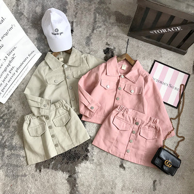 Conjunto Denim de Dos Piezas para Niñas: Chaqueta y Falda - Image 4