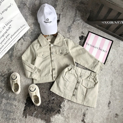 Conjunto Denim de Dos Piezas para Niñas: Chaqueta y Falda - Image 5